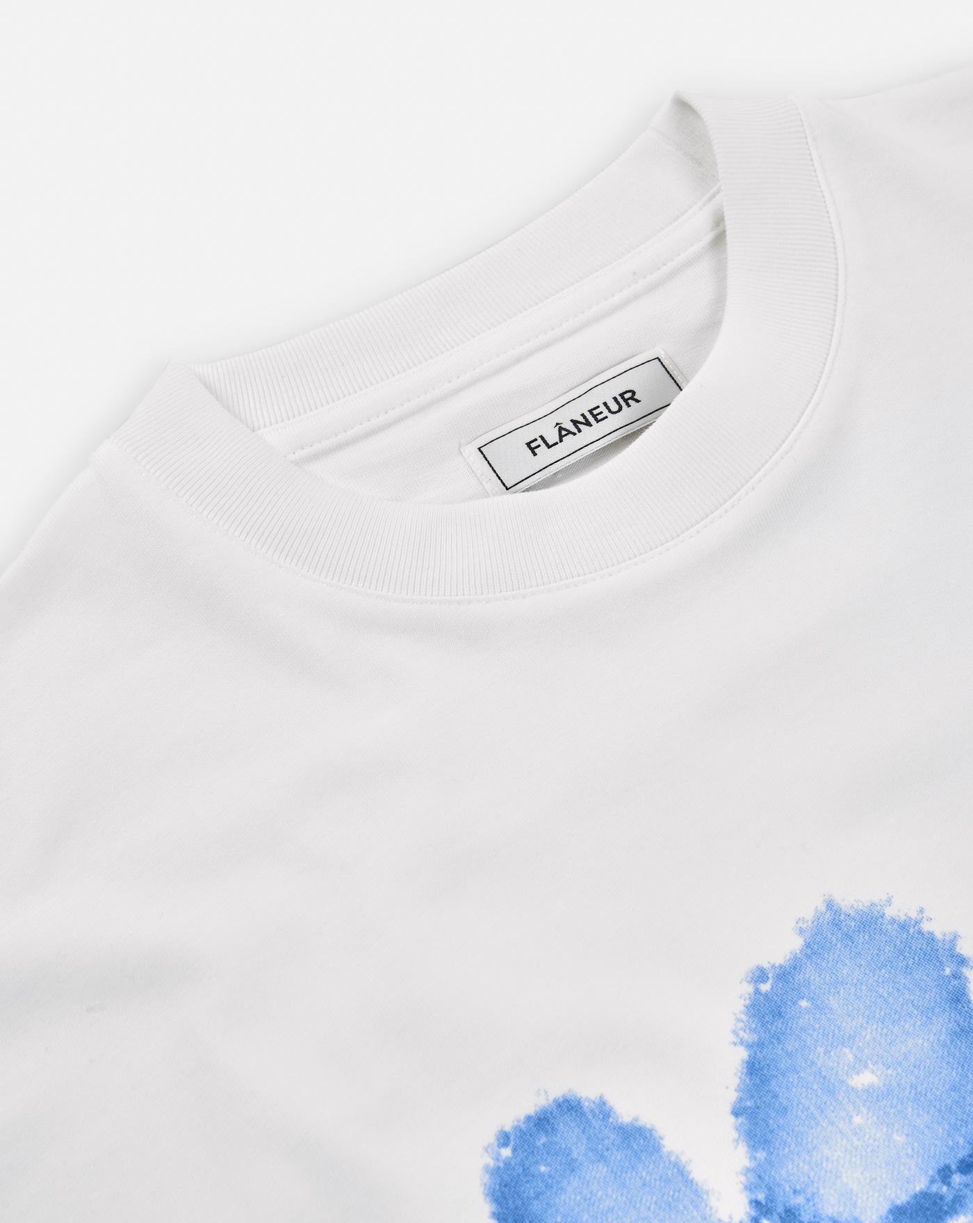 Camiseta Flâneur Floral F15184 WHITE BLUE FLANEUR