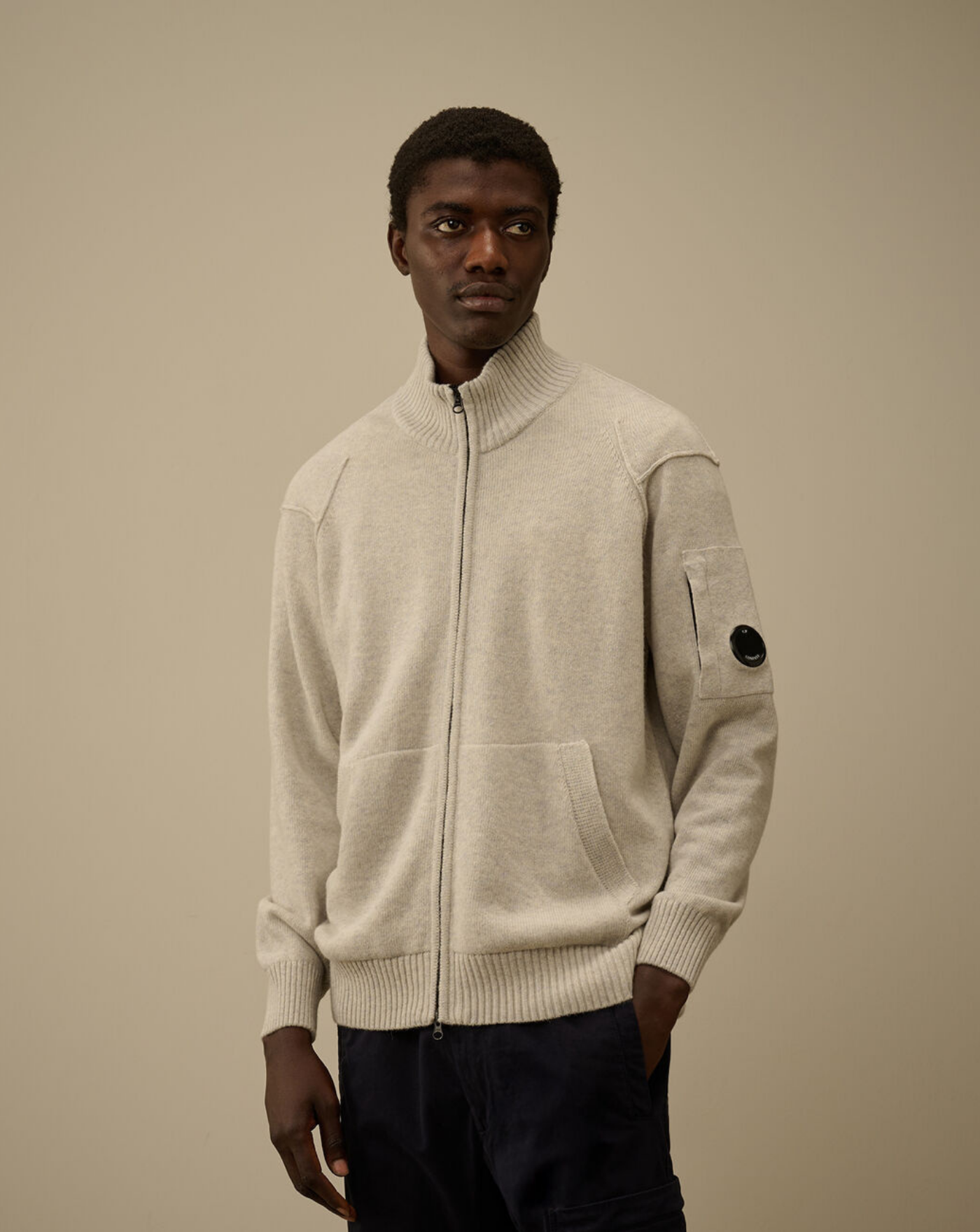 Jersey C.P. Company Lambswool GRS Full Zip Sweater 19CMKN708A110149A M13 C.P. COMPANY