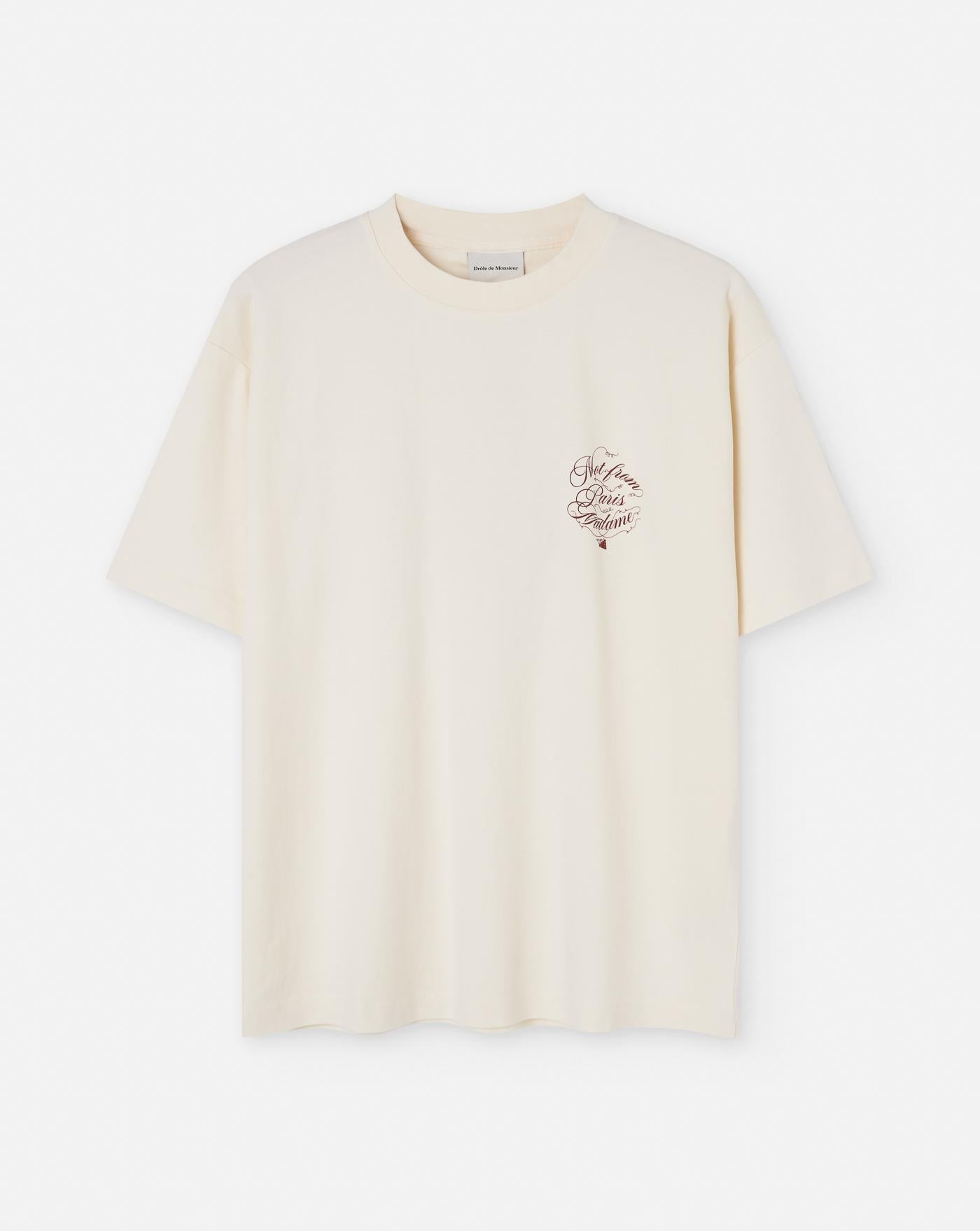 Camiseta Drole de Monsieur Le T-Shirt Slogan Vignes TS226 CO002 CM CREAM DROLE DE MONSIEUR