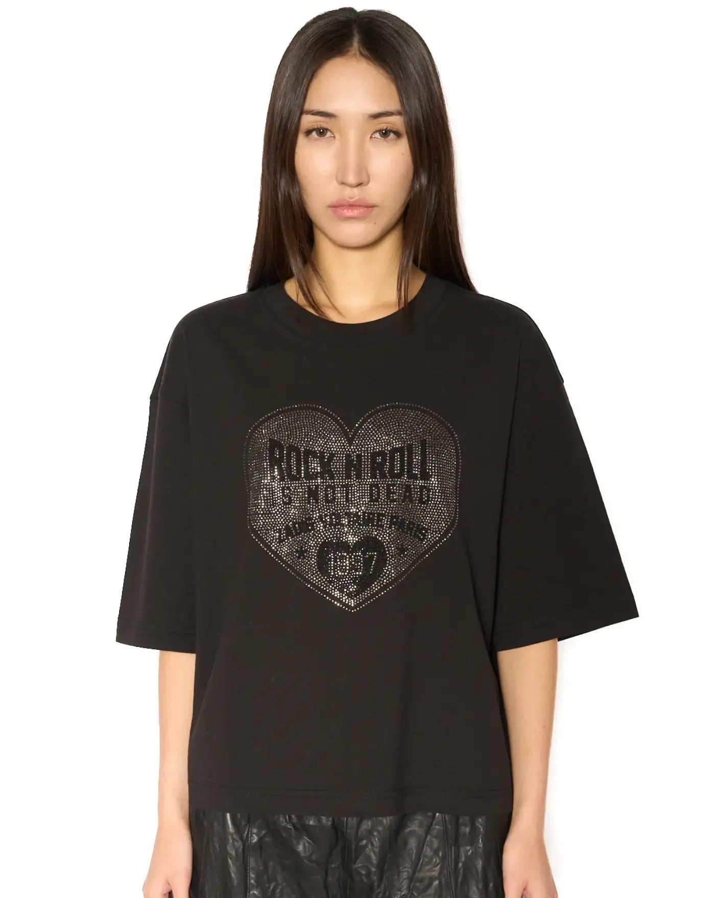 Camiseta Zadig & Voltaire Taida BC Heart RNR Strass JWTS02922 011 ZADIG & VOLTAIRE