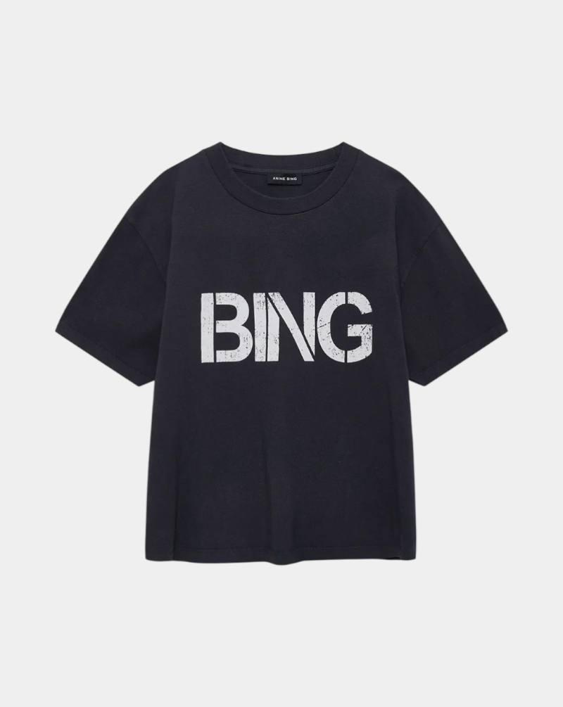 Camiseta Anine Bing Wagner Tee Stencil A0812382 VTG3VINTAGE BLACK ANINE BING