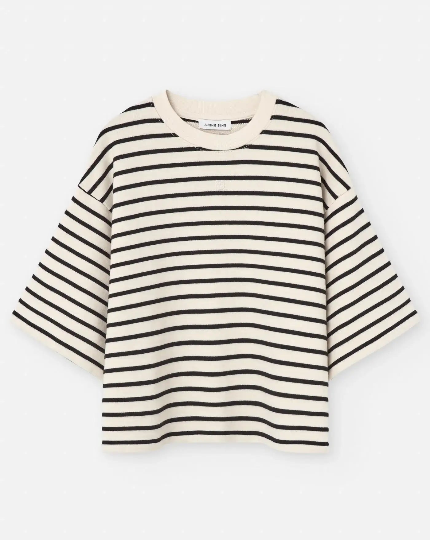 Camiseta Anine Bing Myers Cropped Tee A0811431 WHITE BLACK ANINE BING