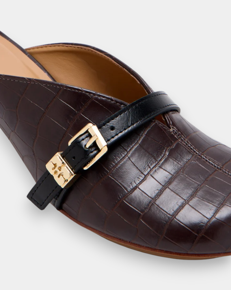 Zapatos Ganni Sue Heeled Mule Croco S3217 890 GANNI