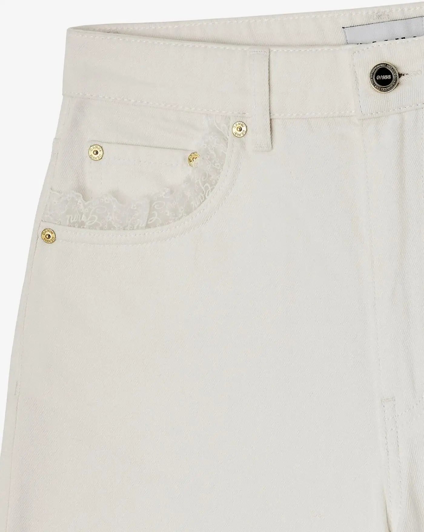 Pantalon Ganni White Denim Lari Jeans<BR/> A1190020 151 GANNI
