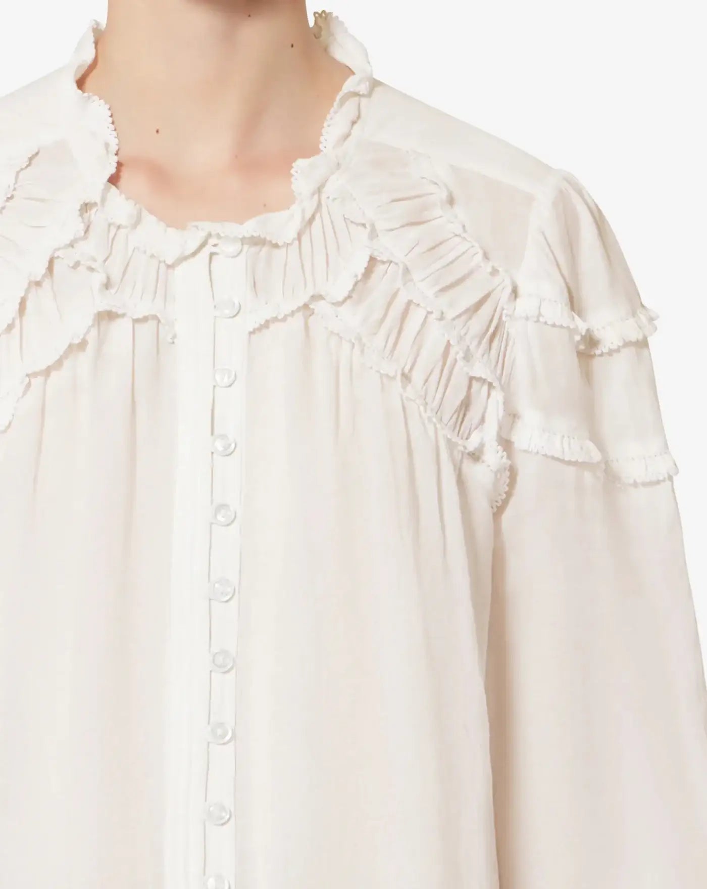 Camisa Isabel Marant Christa HT0681FB B3J04E WH ISABEL MARANT