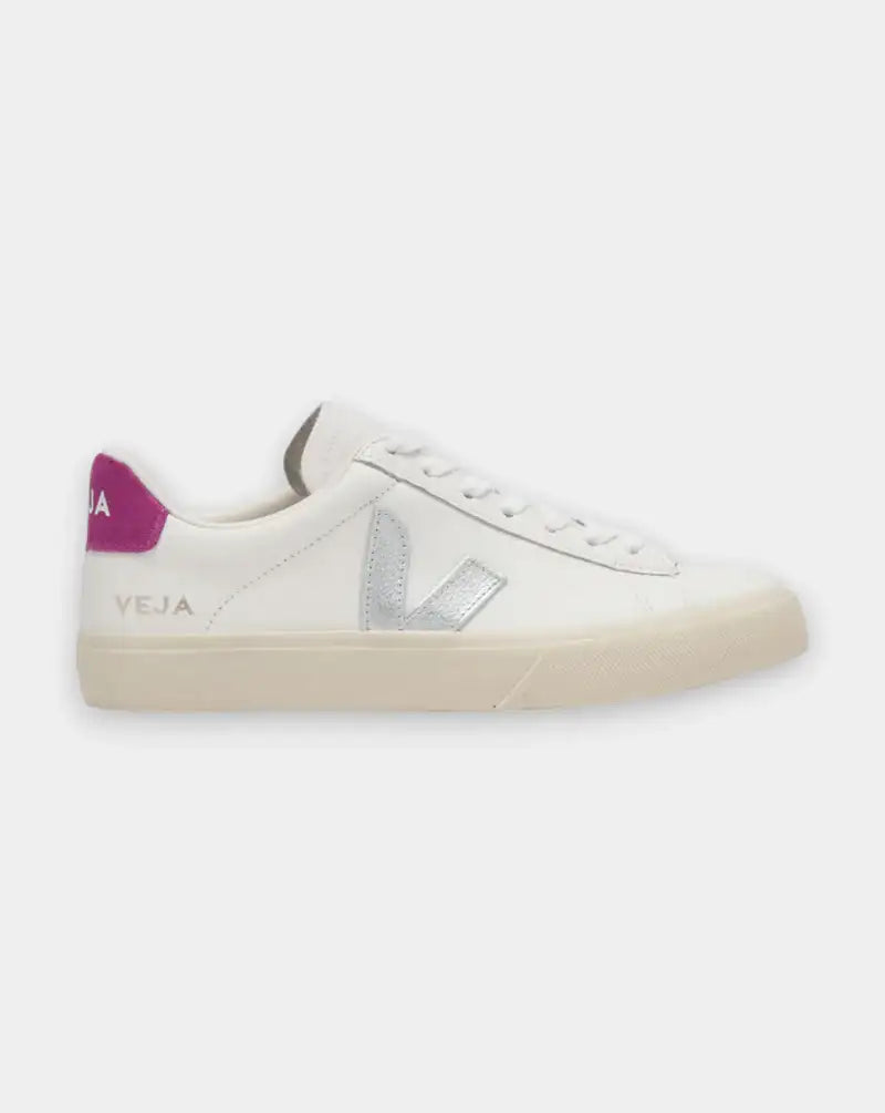 Zapatillas Veja Campo Leather Extra White Silver Ultraviolet CP0520788A WHITE-SILVER-ULTRAVIOLET VEJA