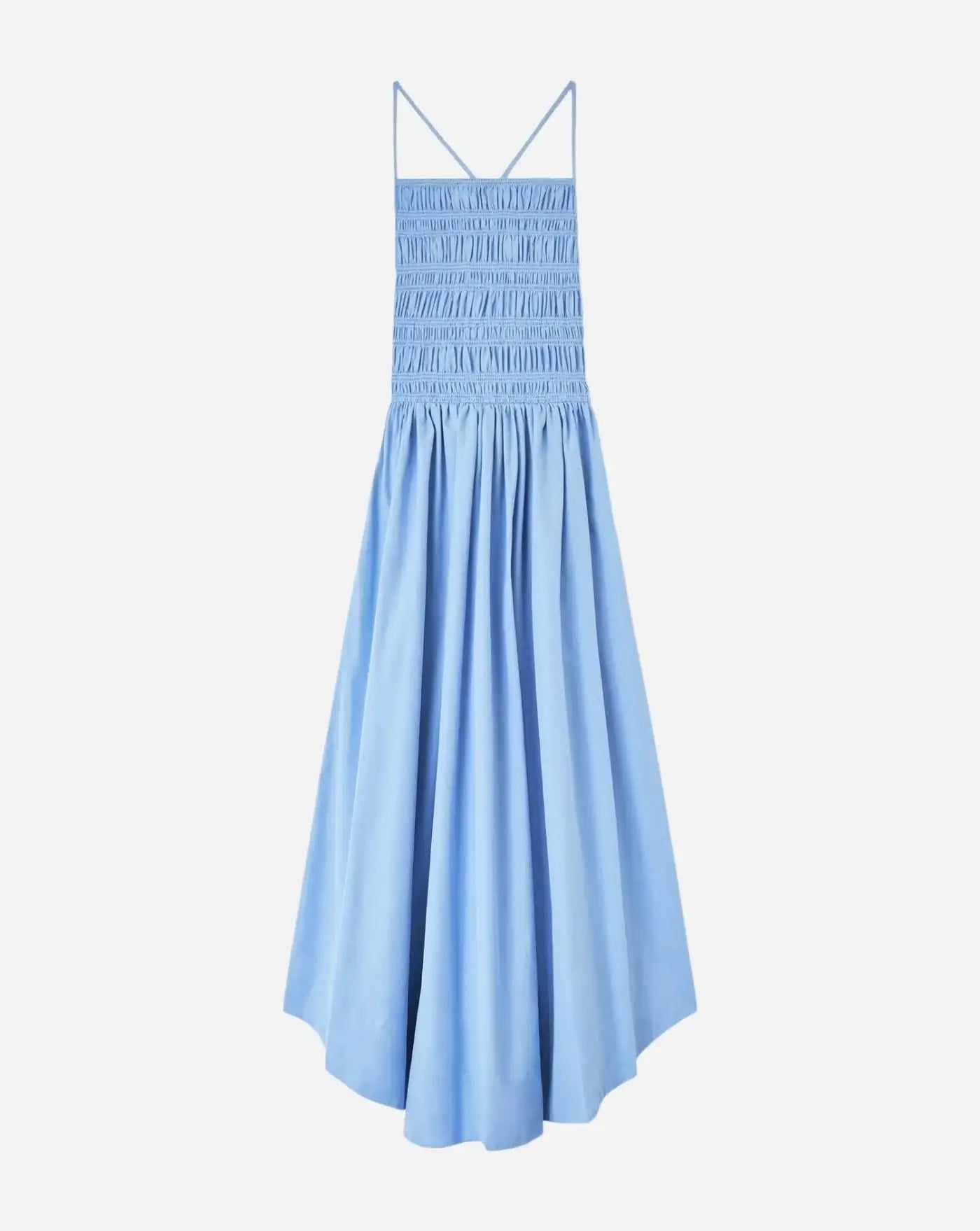 Vestido Ganni Regenerative Cotton Poplin Long Smocked Dress<BR/> A1030621 ZZL GANNI
