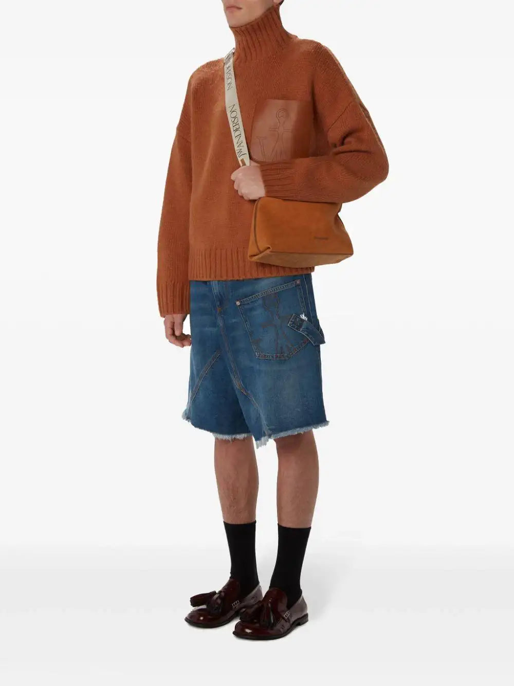 Jersey Jw Anderson Leather Patch Pocket Jumper KW1234YN0367 619 JW ANDERSON