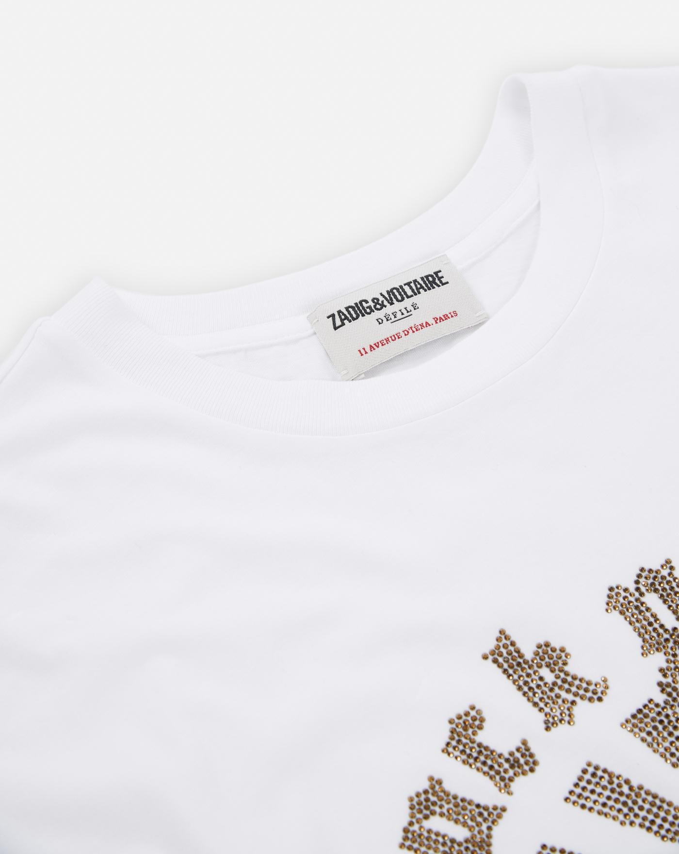 Camiseta Zadig & Voltaire Cloe Hc Guitar Wings Strass JWTT01265 BLANCO ZADIG & VOLTAIRE