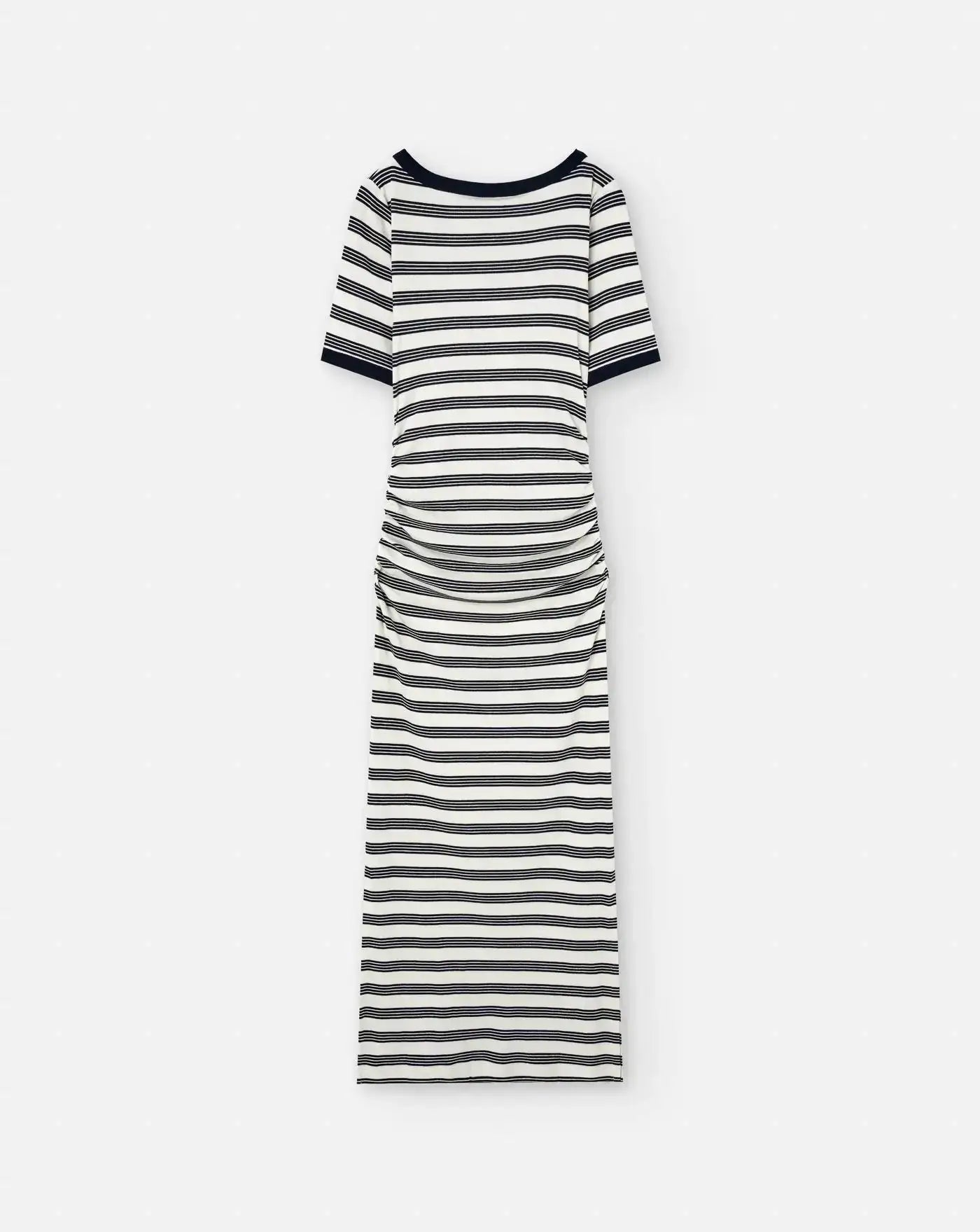 Vestido Ganni Striped Soft Cotton Rib Short Sleeve Dress T4147 683 GANNI