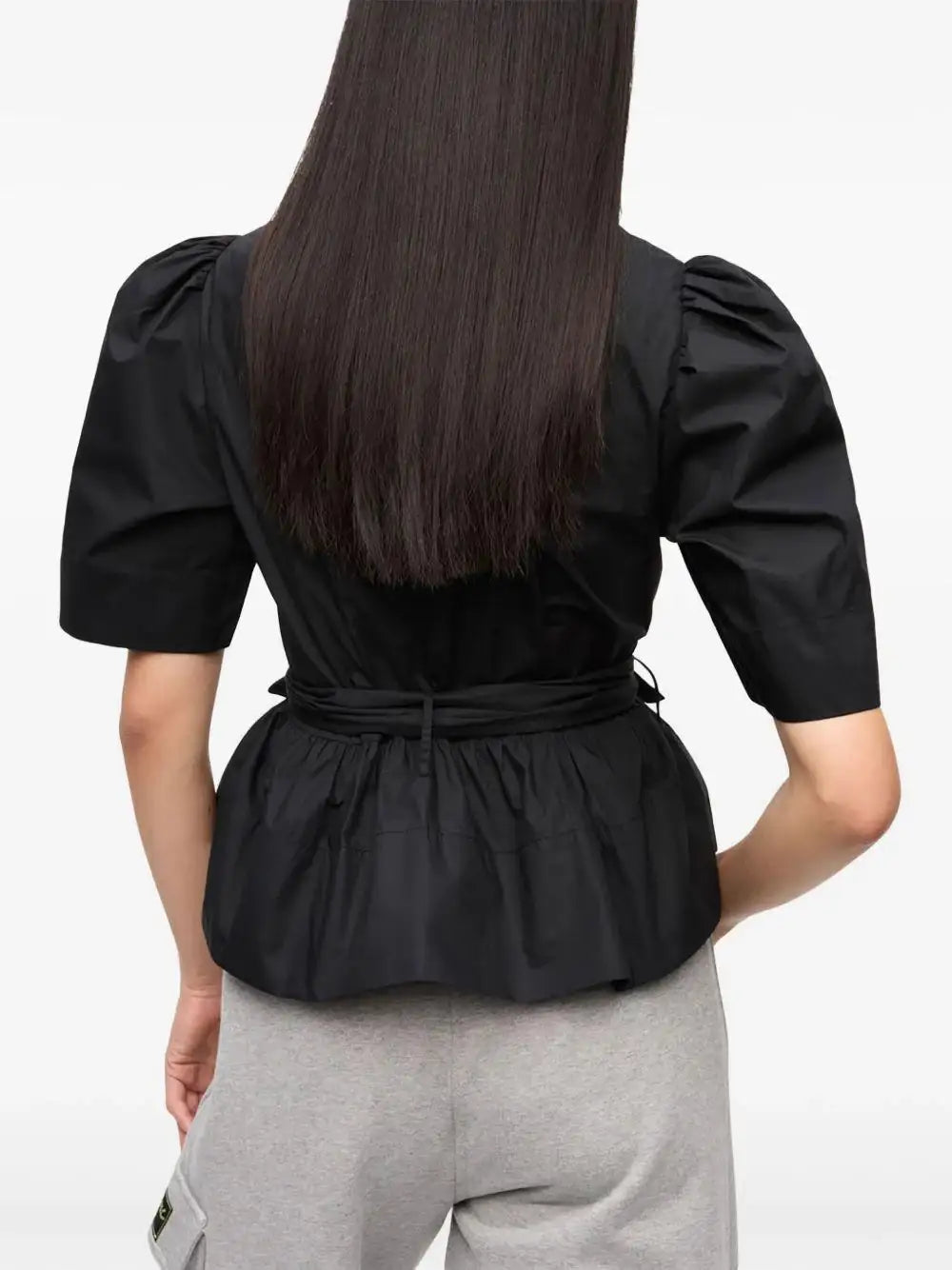 Blusa Ganni Washed Stretch Cotton W0378 099 GANNI