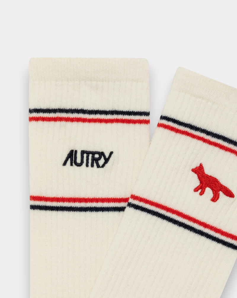 Calcetines Autry x Maison Kitsuné SOPU MK4W WHITE AUTRY