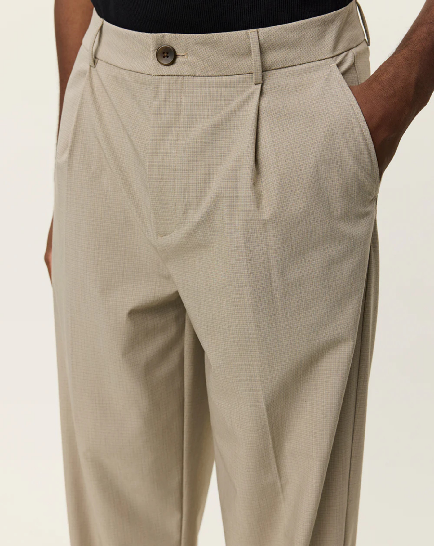 Pantalon Les Deux Reece Pleated Mini Check Pants 1001321 810 LES DEUX