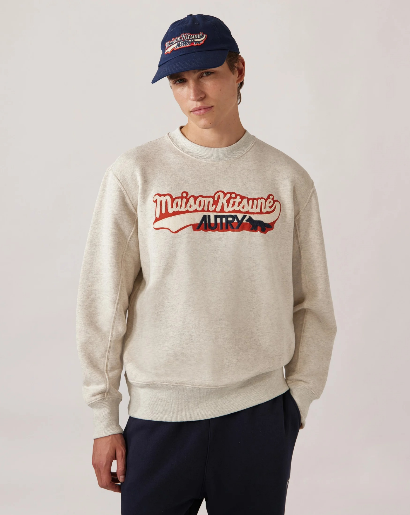 Sudadera Autry x Maison Kitsuné SWPX MK1M GREY AUTRY