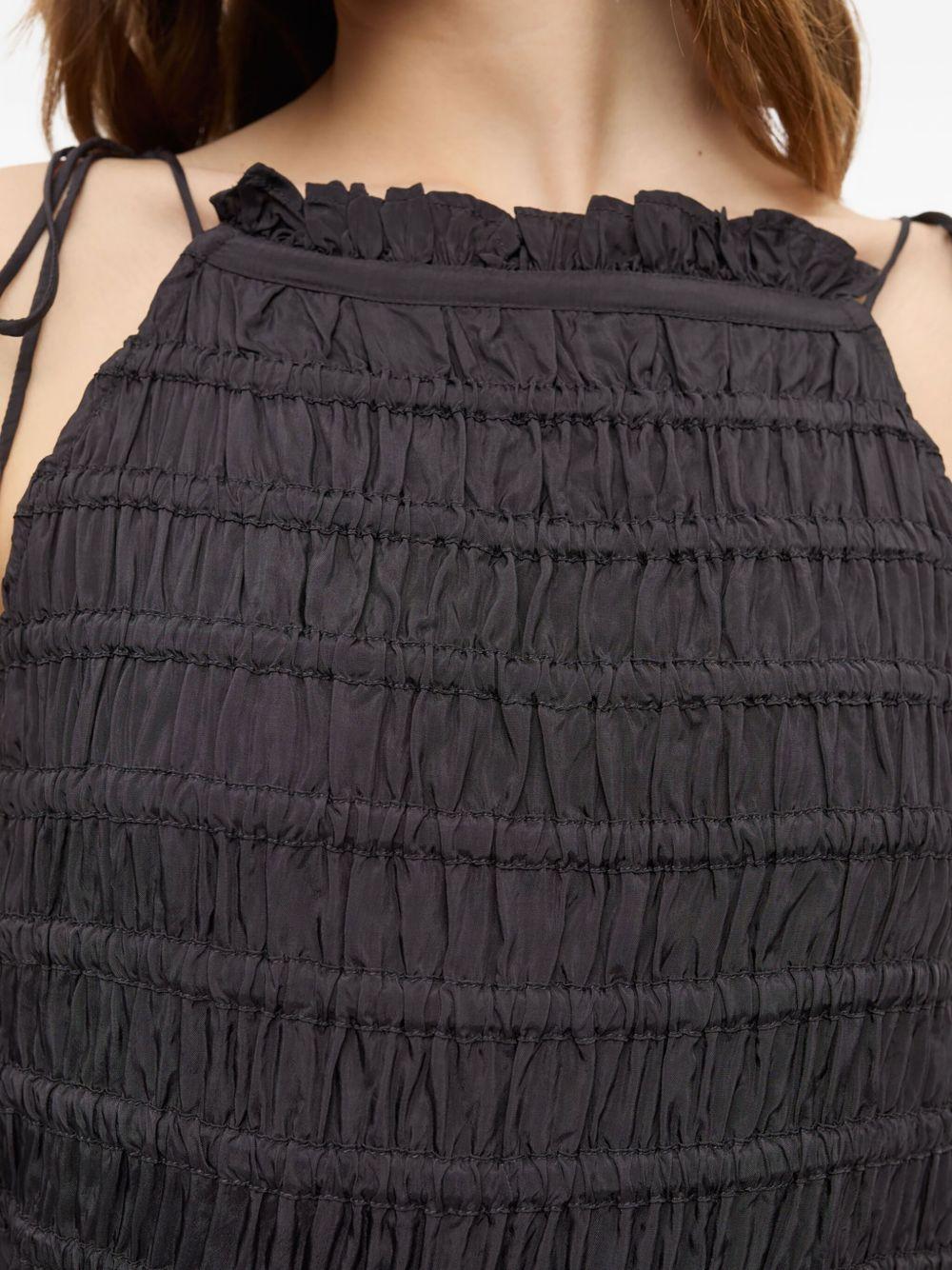 Vestido Ganni Viscose Habotai Maxi Smock W0571 252 GANNI