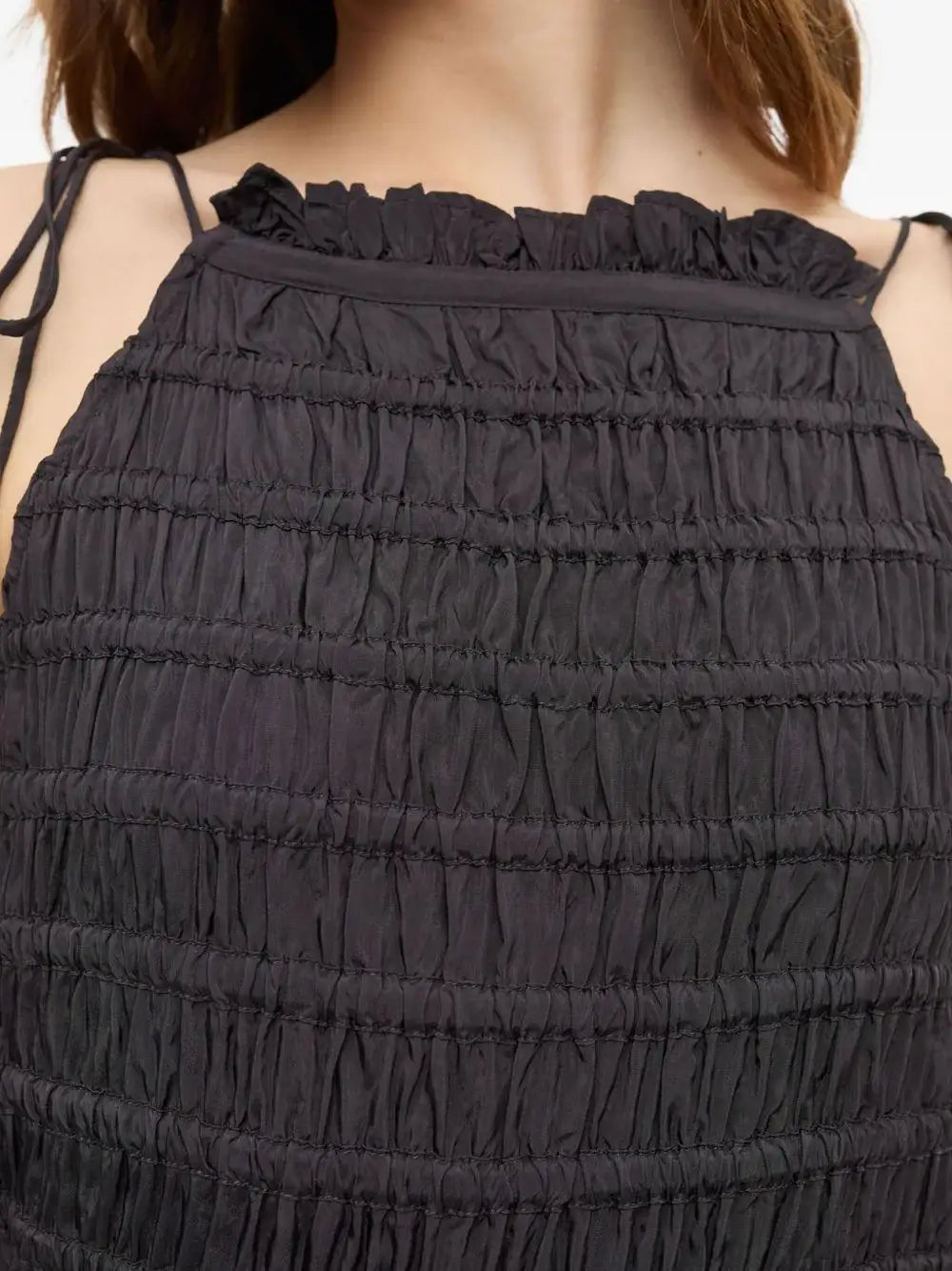 Vestido Ganni Viscose Habotai Maxi Smock W0571 252 GANNI