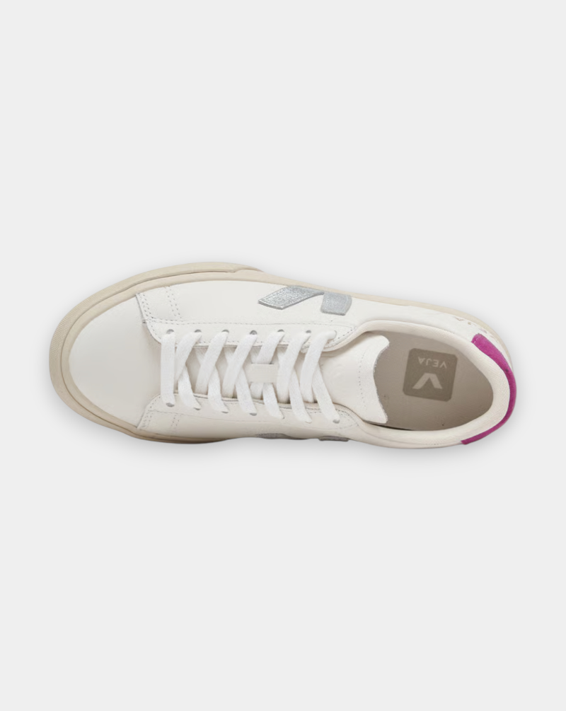 Zapatillas Veja Campo Leather Extra White Silver Ultraviolet CP0520788A WHITE-SILVER-ULTRAVIOLET VEJA
