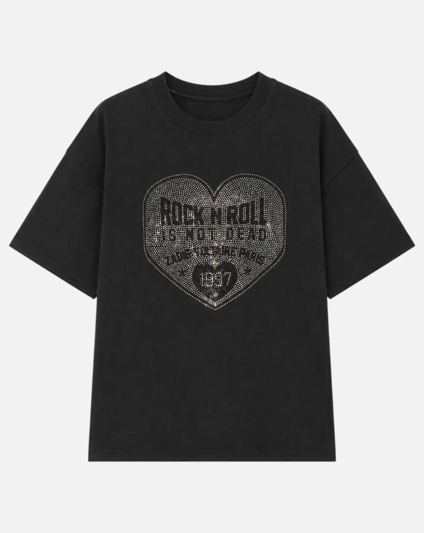 Camiseta Zadig & Voltaire Taida BC Heart RNR Strass JWTS02922 011 ZADIG & VOLTAIRE