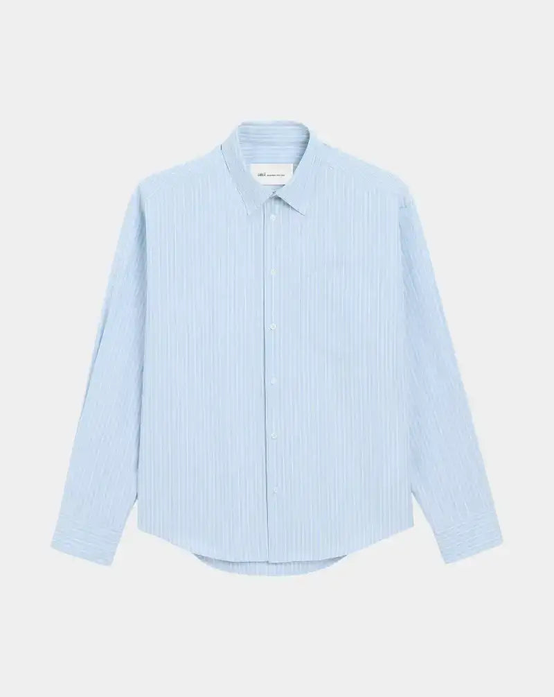 Camisa Ami Paris Boxy Long Sleeves Hirt Button Down Collar USH766CO0219 4844 AMI PARIS
