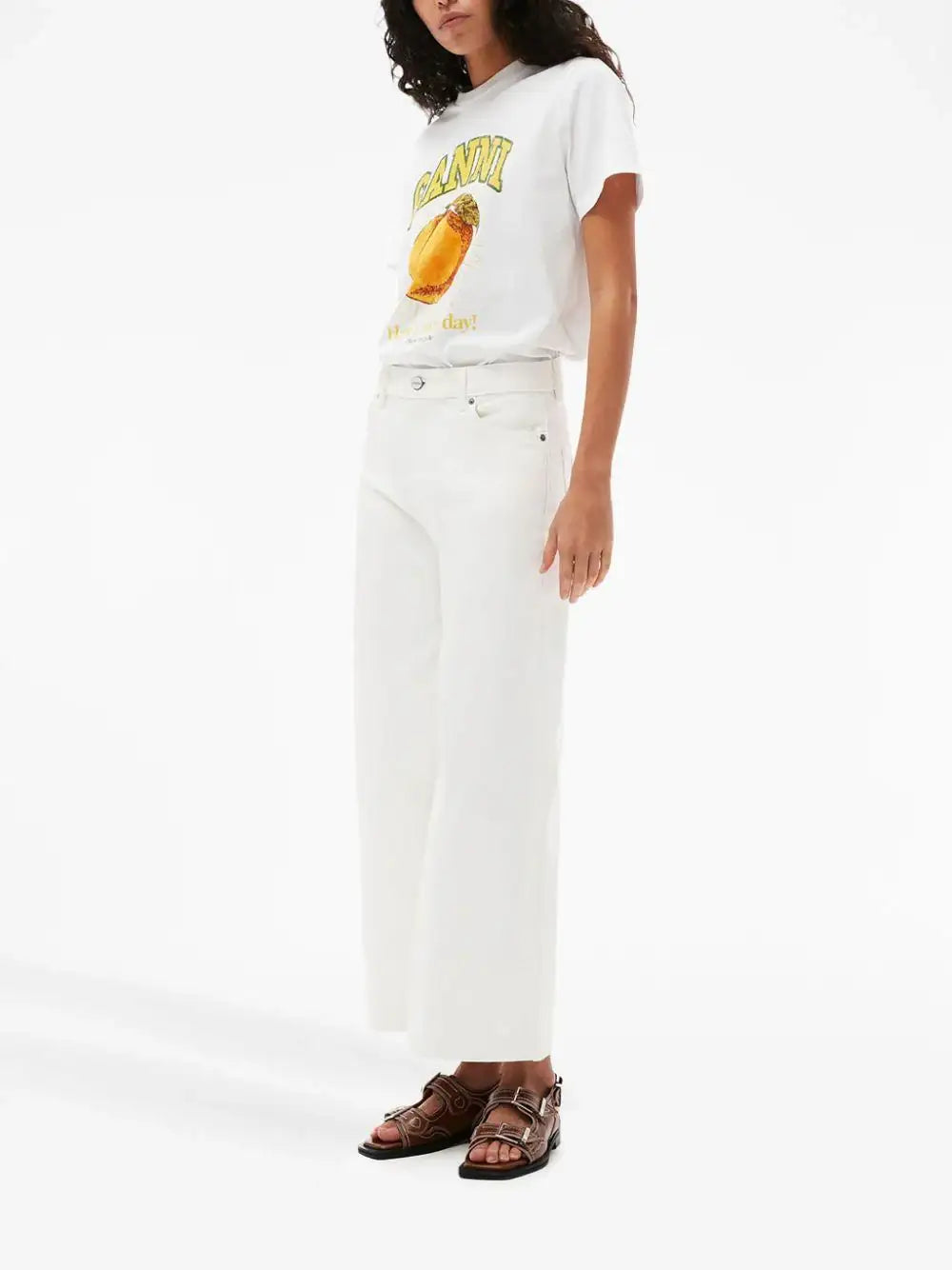 Camiseta Ganni Lemon<BR/> T3529 151 GANNI