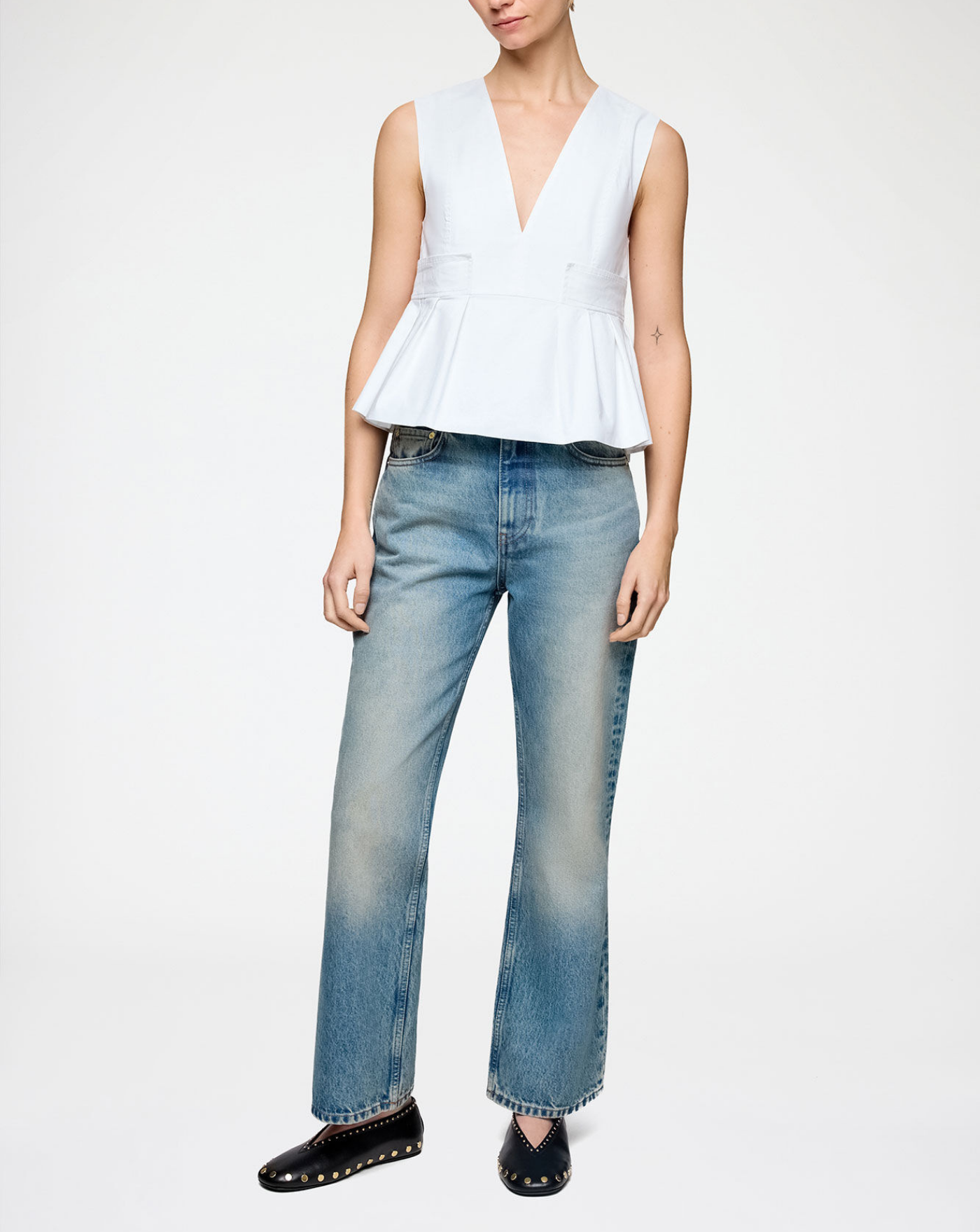 Top Ganni A1040124 151 BRIGHT WHITE GANNI