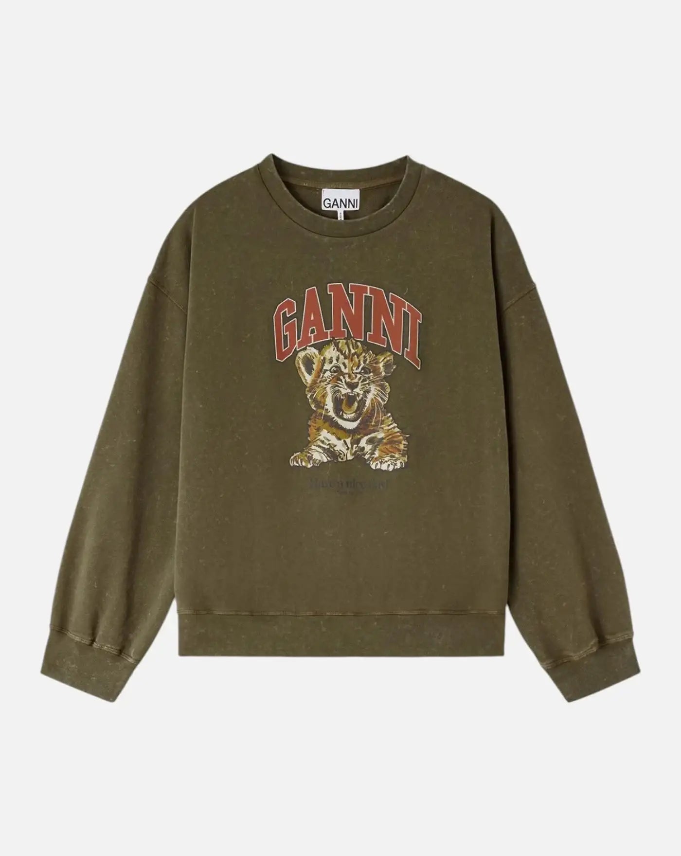 Sudadera Ganni Isoli crewneck Tiger Print<BR/> A1060079 838 GANNI
