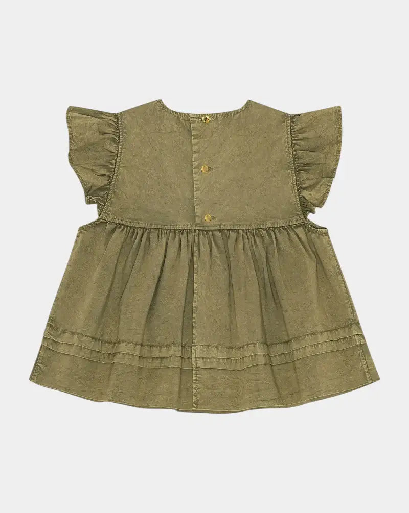 Top Ganni Washed Stretch Cotton Frill W0588 028 GANNI