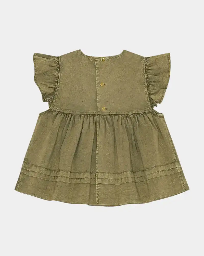 Top Ganni Washed Stretch Cotton Frill W0588 028 GANNI