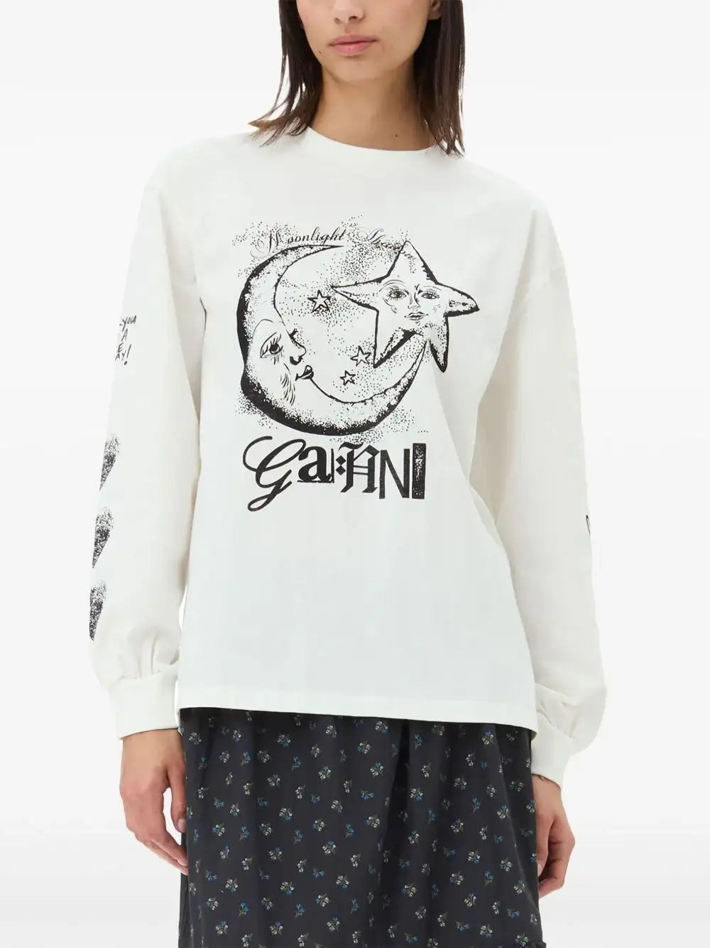 Camiseta Ganni Future Heavy Jersey Moon T4064 135 GANNI