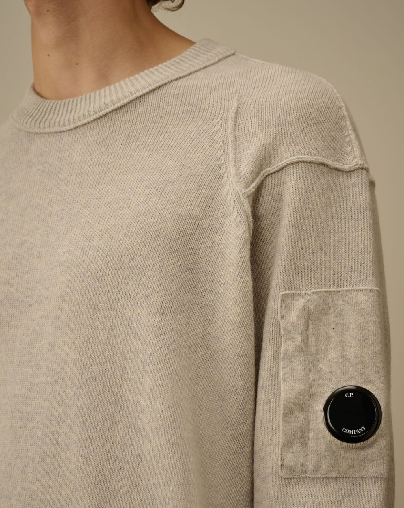 Jersey C.P. Company Lambswool GRS Crewneck Lens Sweater 19CMKN707A110149A M13 C.P. COMPANY