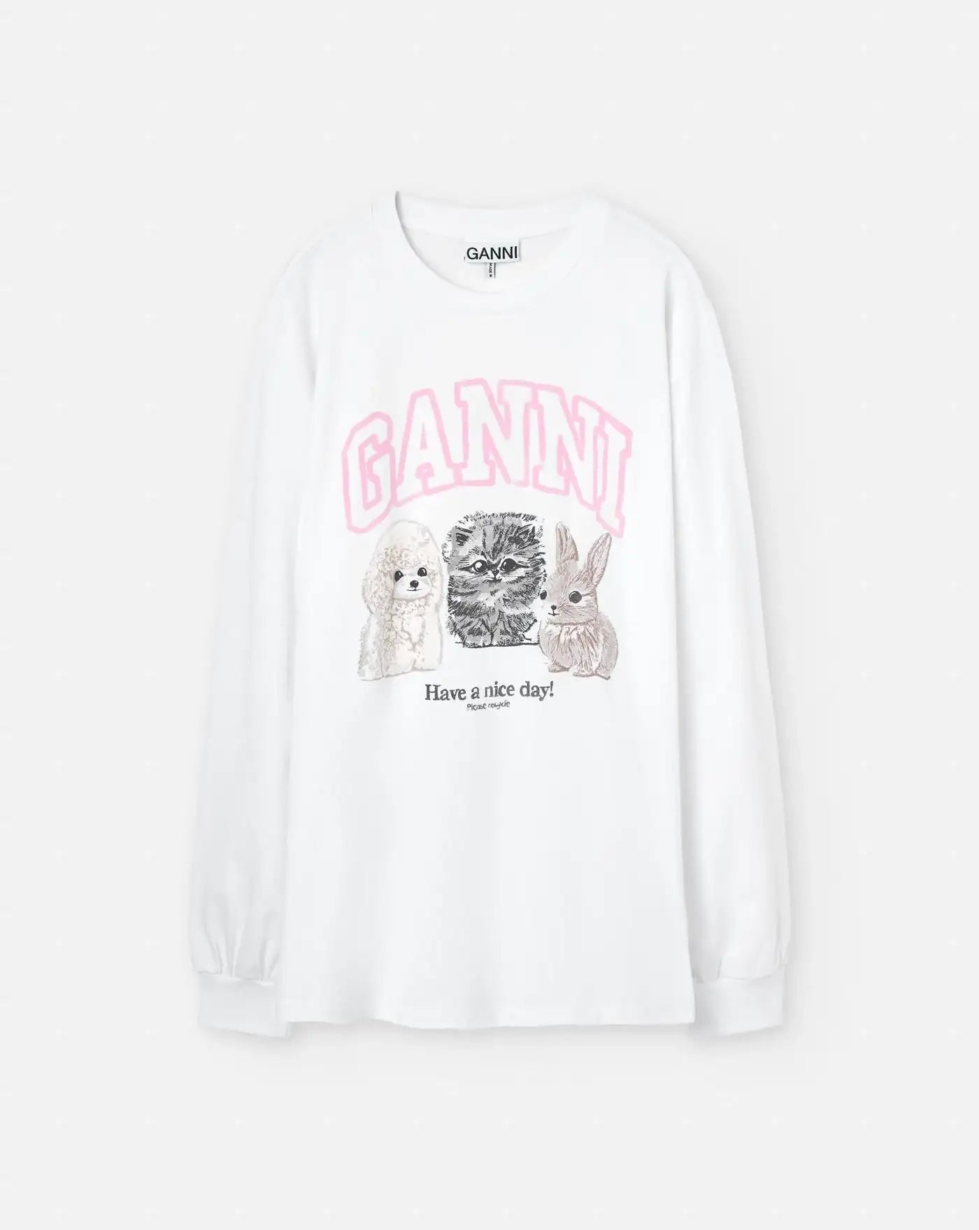 Camiseta Ganni Animals T4275 151 GANNI