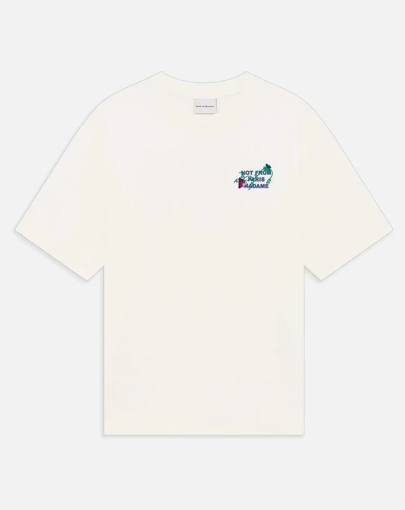 Camiseta Drole de Monsieur Vine Embroidered Slogan T-shirt TS327 CO248 OW DROLE DE MONSIEUR