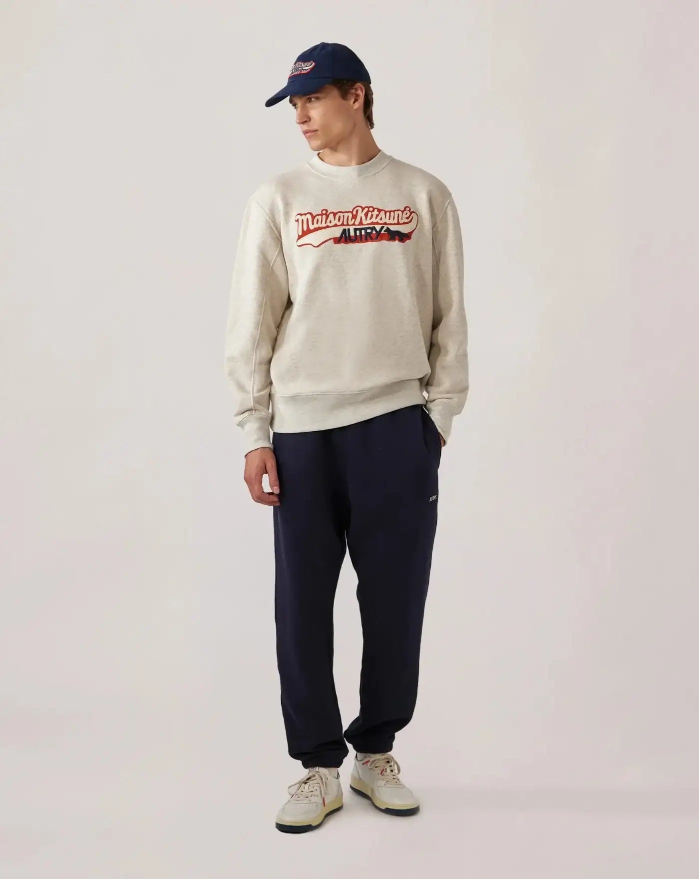 Sudadera Autry x Maison Kitsuné SWPX MK1M GREY AUTRY