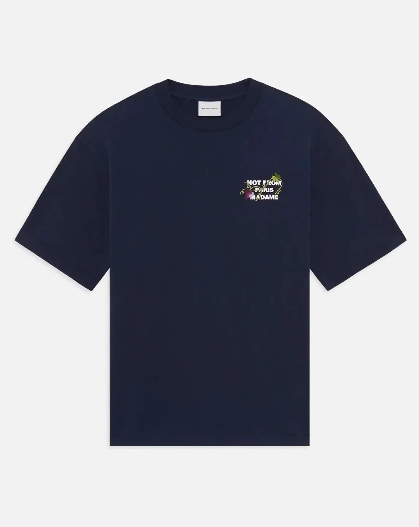 Camiseta Drole de Monsieur Vine Embroidered Slogan T-shirt TS327 CO248 NY DROLE DE MONSIEUR