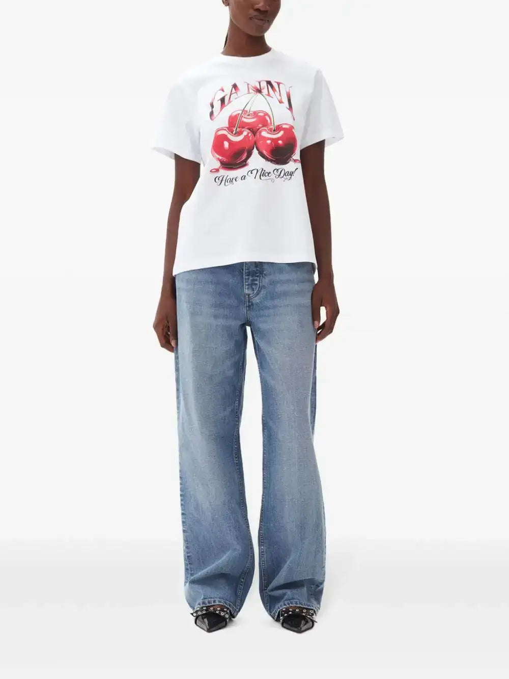 Camiseta Ganni Cherry T4004 151 GANNI