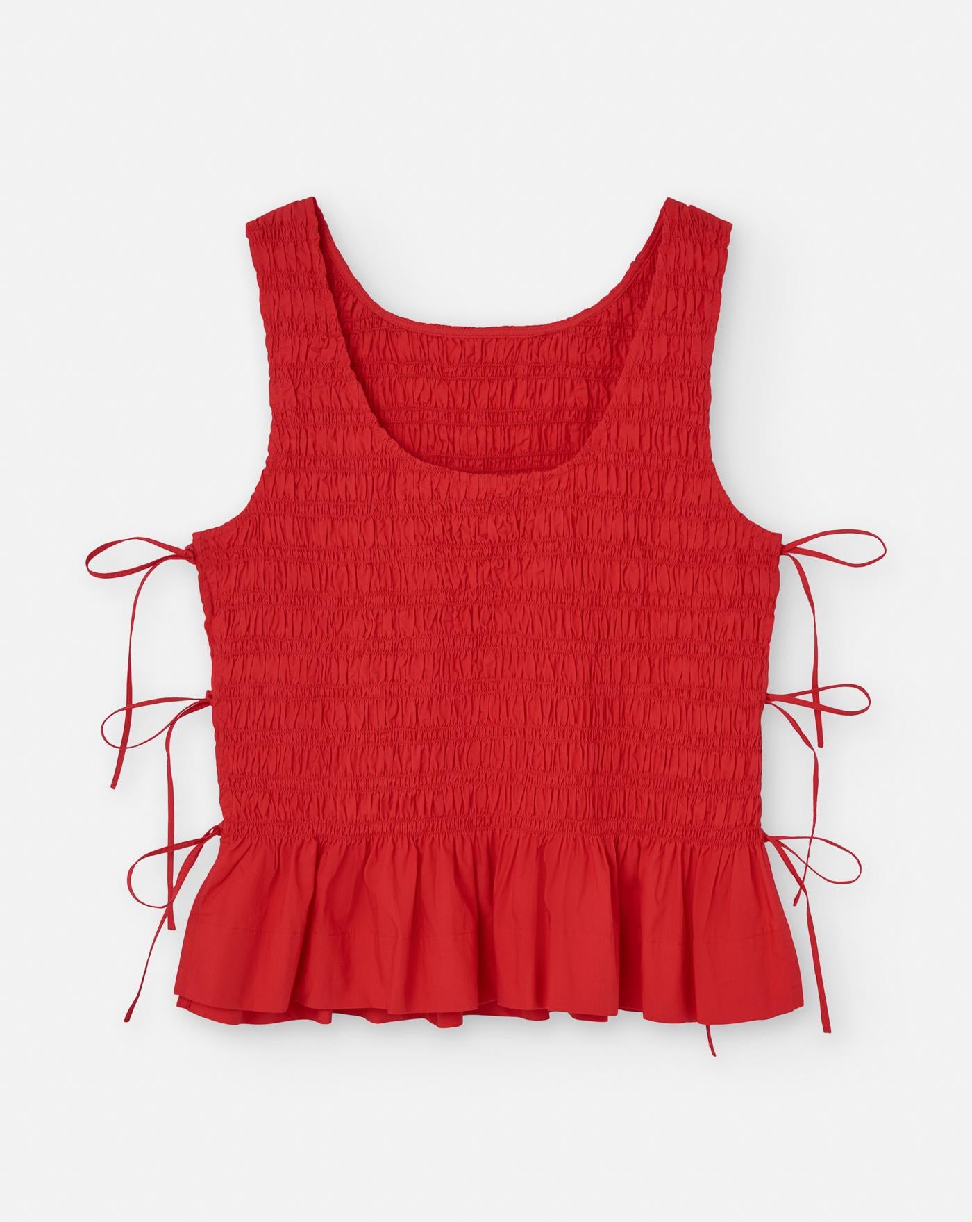 Top Ganni Cotton Poplin Smock W0904 474 GANNI
