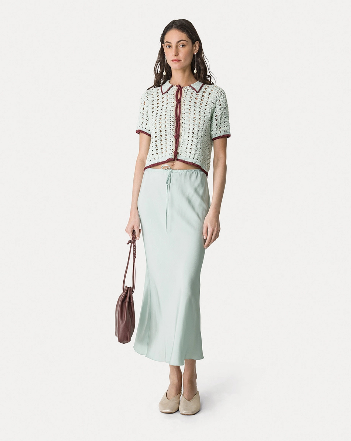 Blusa Forte Forte Cable Luxe Handmade Crochet Polo Shirt 14933 6081 FORTE FORTE