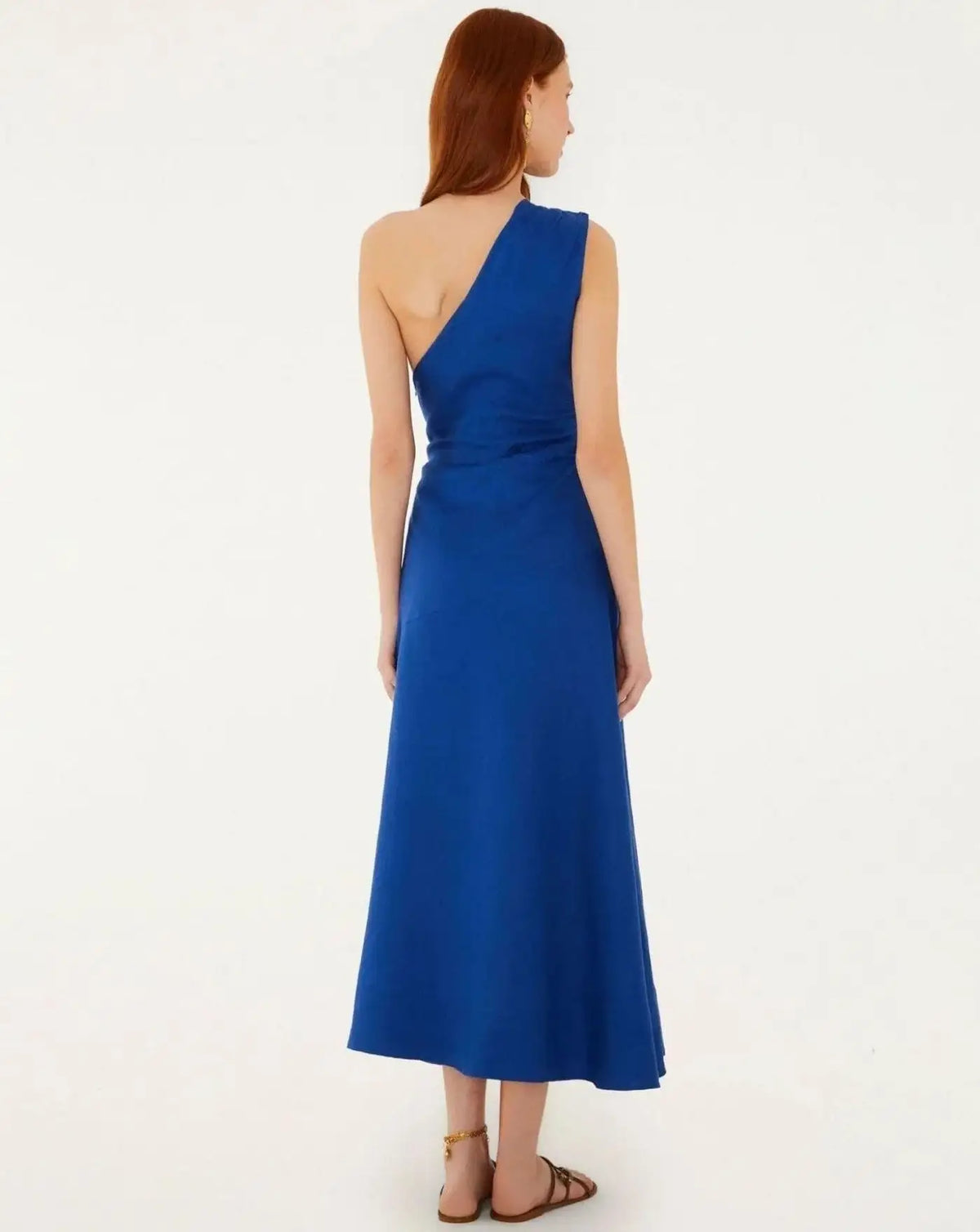 Vestido Farm Rio Seahorse Blue Embroider One Shoulder 356490 BLUE FARM RIO