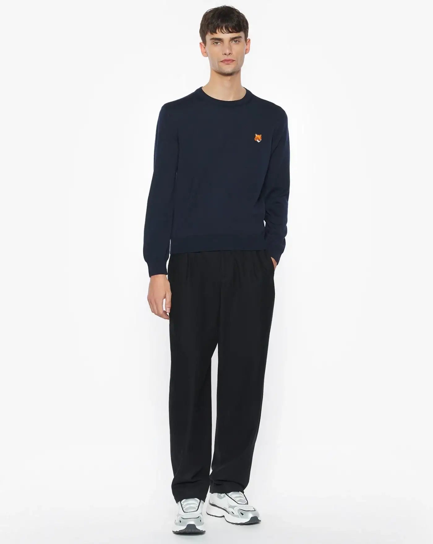 Jersey Maison Kitsune Fox Head Merino PM00801KT1181 0413 MAISON KITSUNE
