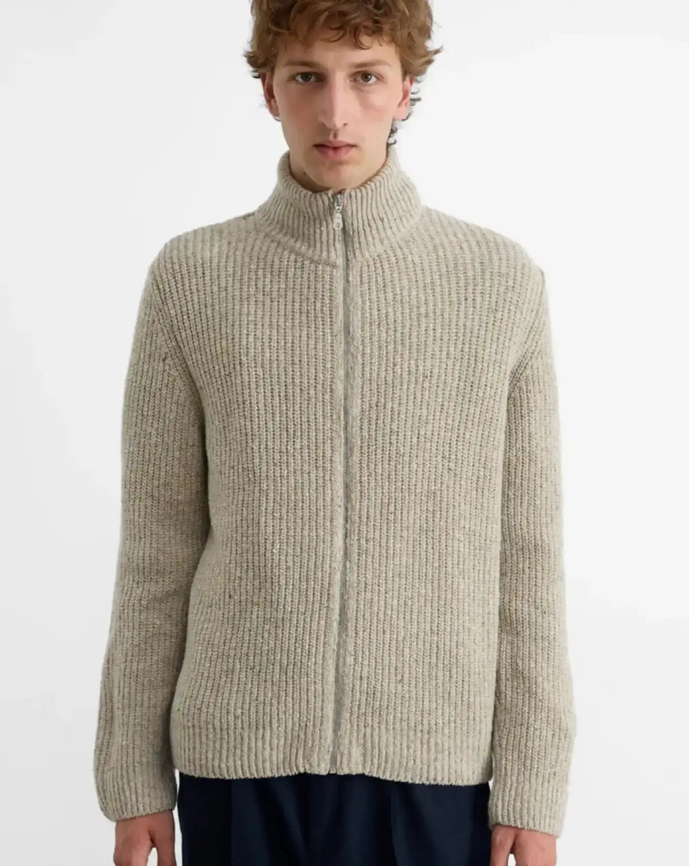 Jersey Edmmond Paris Cardigan 3256007820 PLAIN LIGHT GREY MELANGE EDMMOND