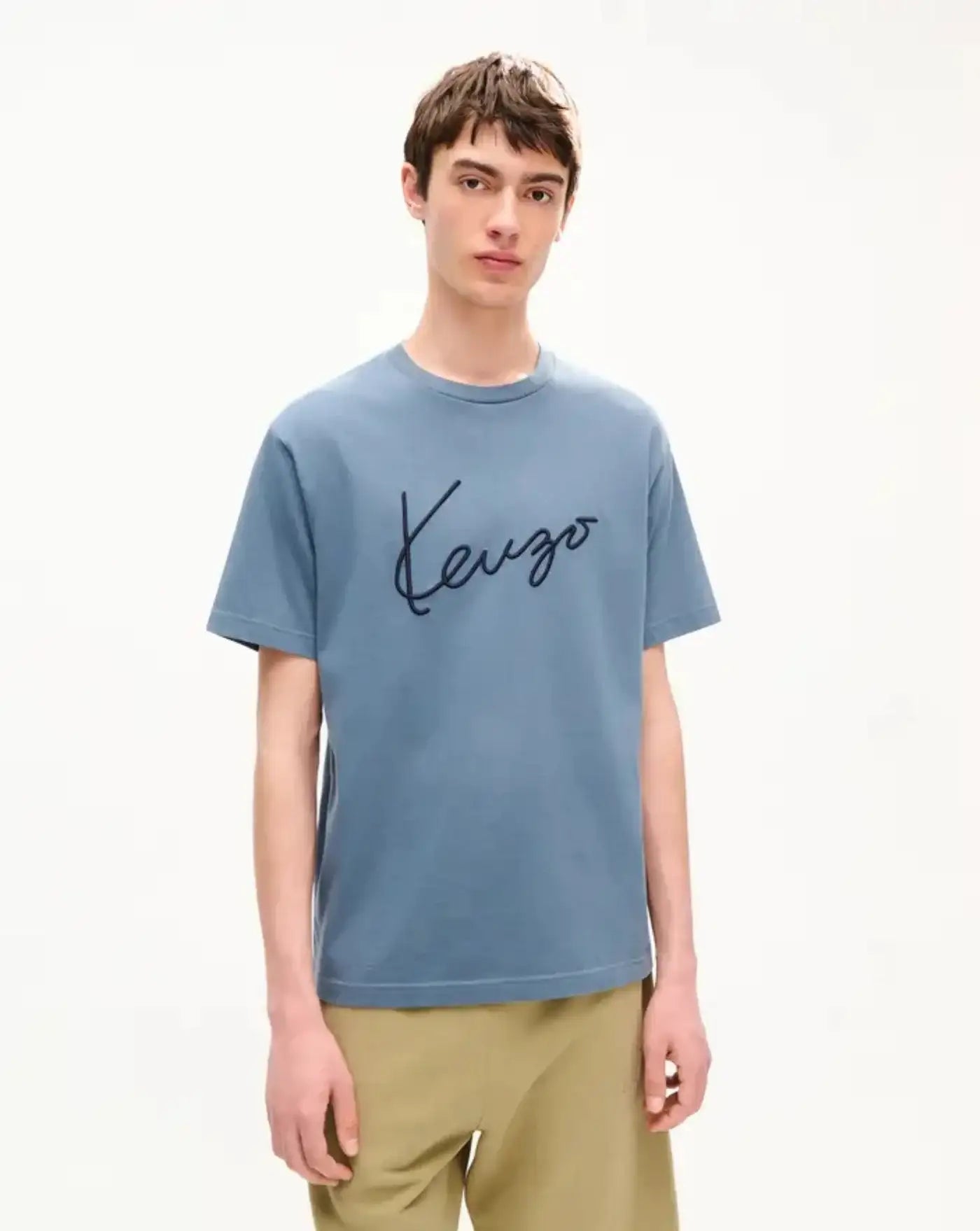 Camiseta de algodón bordada 'KENZO Signature' FG65TS2864SG 98 GREY KENZO