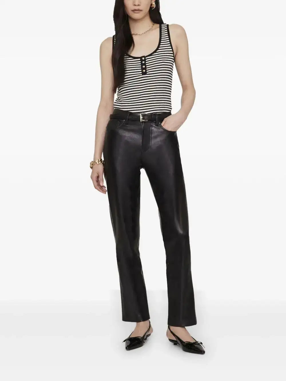 alexia tank-cream and black stripe A0810316 MULTI ANINE BING