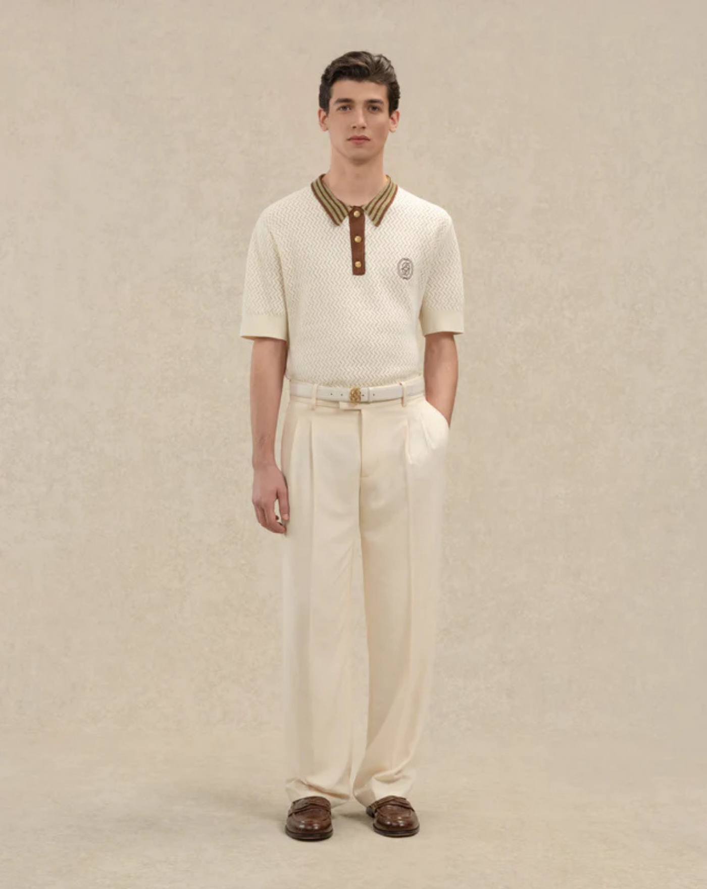 Polo Drole de Monsieur Maille Ajouré D Miroir PO206CO292 OW DROLE DE MONSIEUR