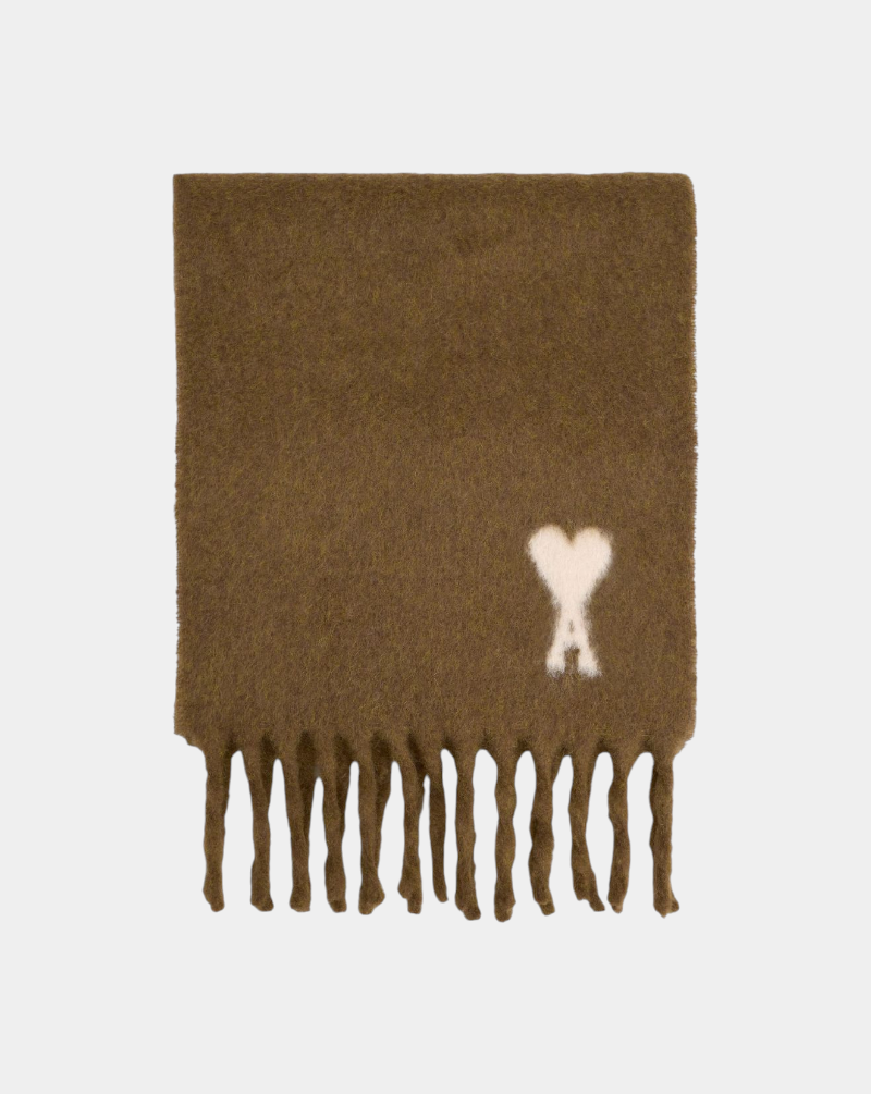 Bufanda Ami Paris Alpaca Off White Ami De Coeur Scarf USF673AW0004 216 AMI PARIS