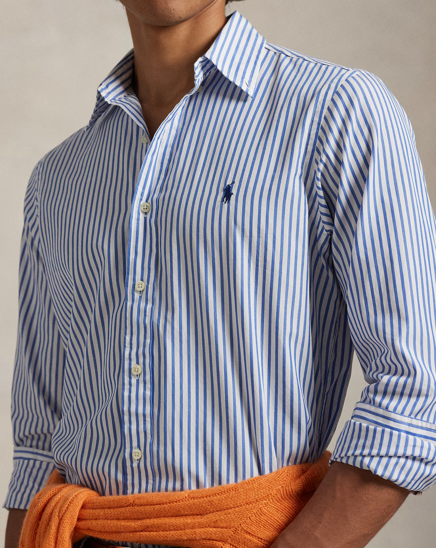Camisa Polo Ralph Lauren Stripes 710B15595008 3249D WHITE BLUE POLO RALPH LAUREN