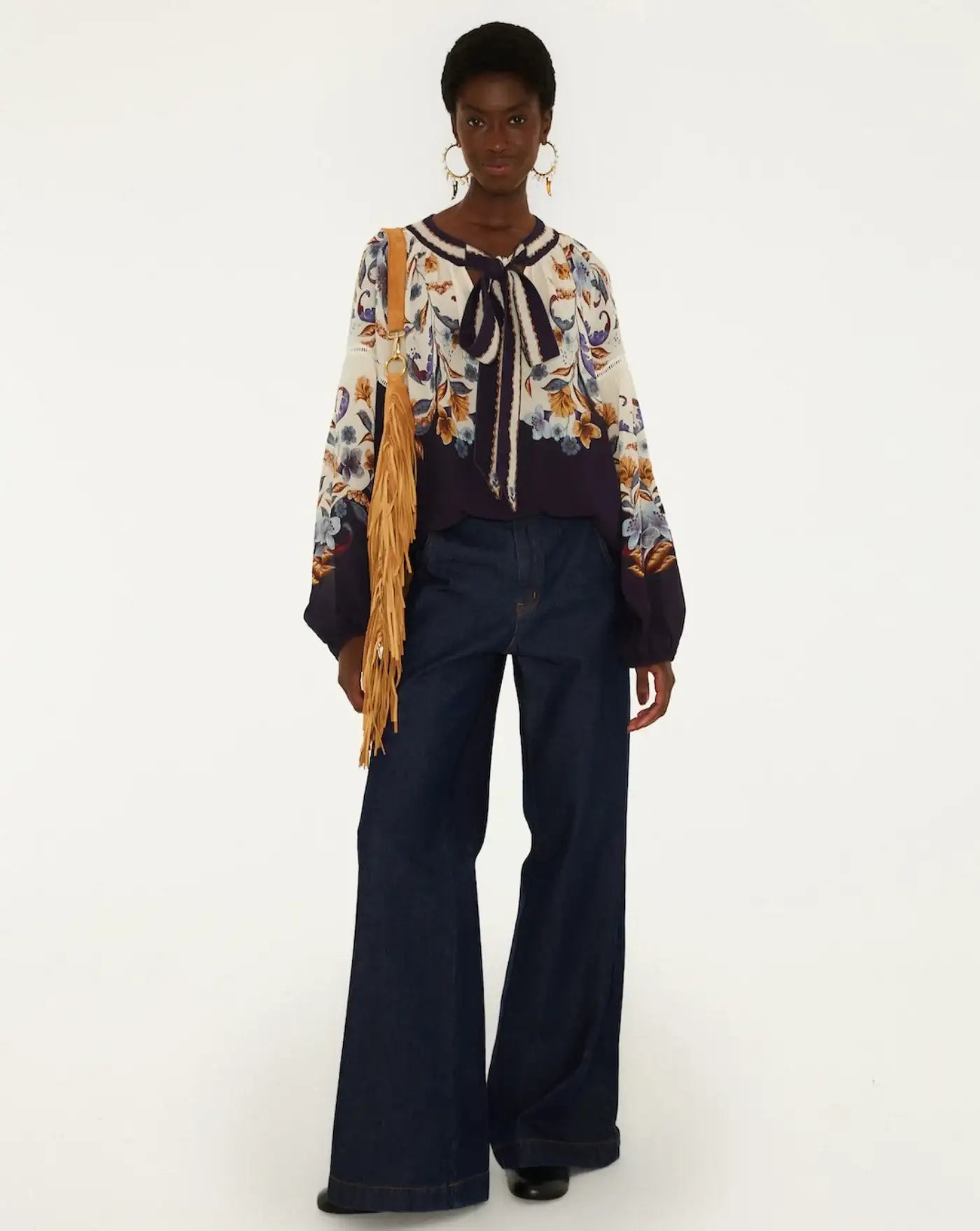 Blusa Farm Rio Golden Nature Navy Blue 366772 26051 GOLDEN NATURE NAVY FARM RIO