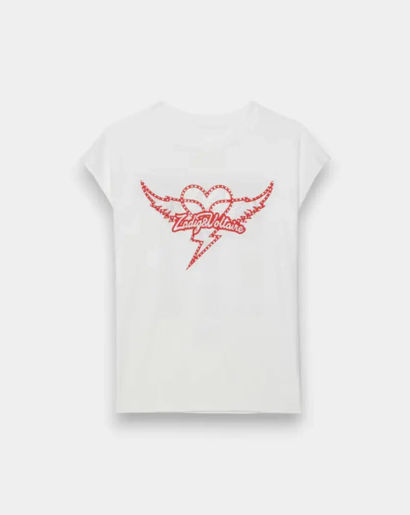 Camiseta Zadig & Voltaire Cloe Hc Heart Wings Strass JWTT01280 103 ZADIG & VOLTAIRE