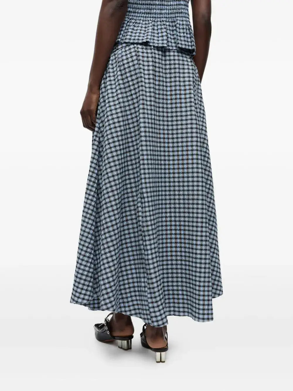 Falda Ganni Seersucker Check Long W0744 326 GANNI