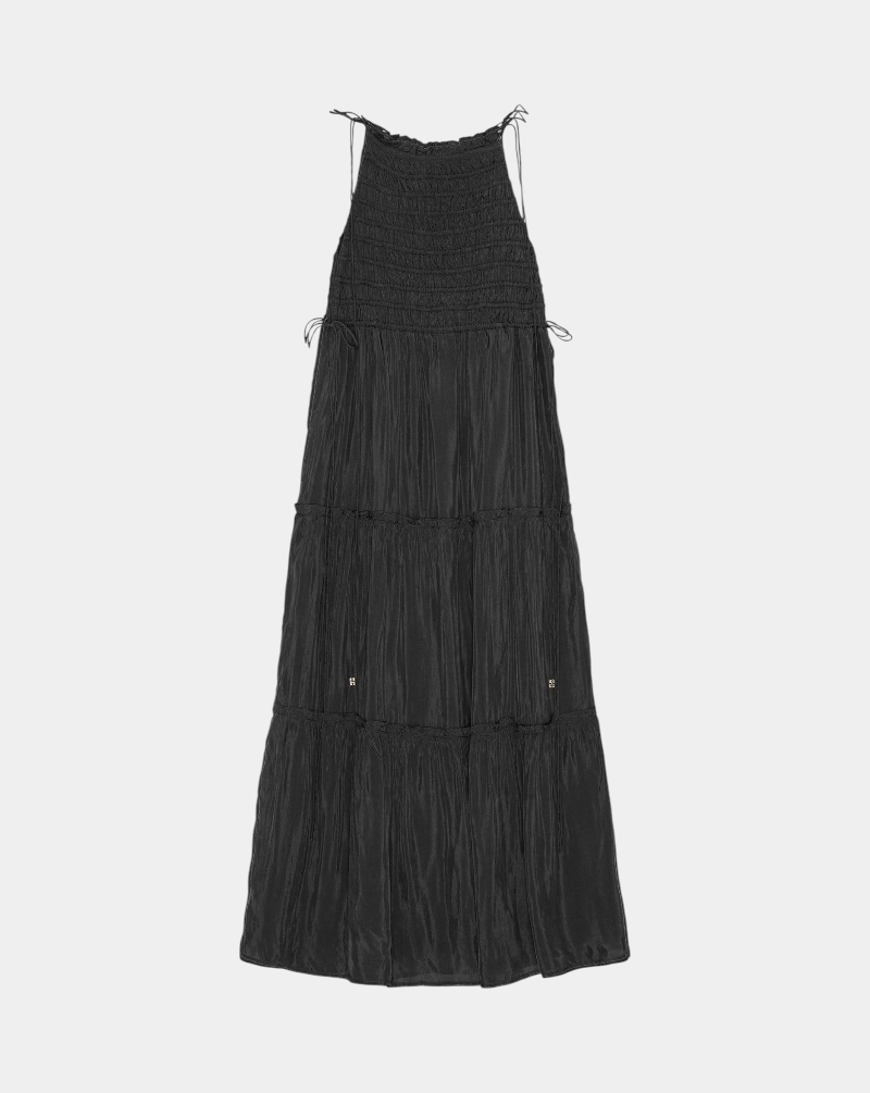 Vestido Ganni Viscose Habotai Maxi Smock W0571 252 GANNI