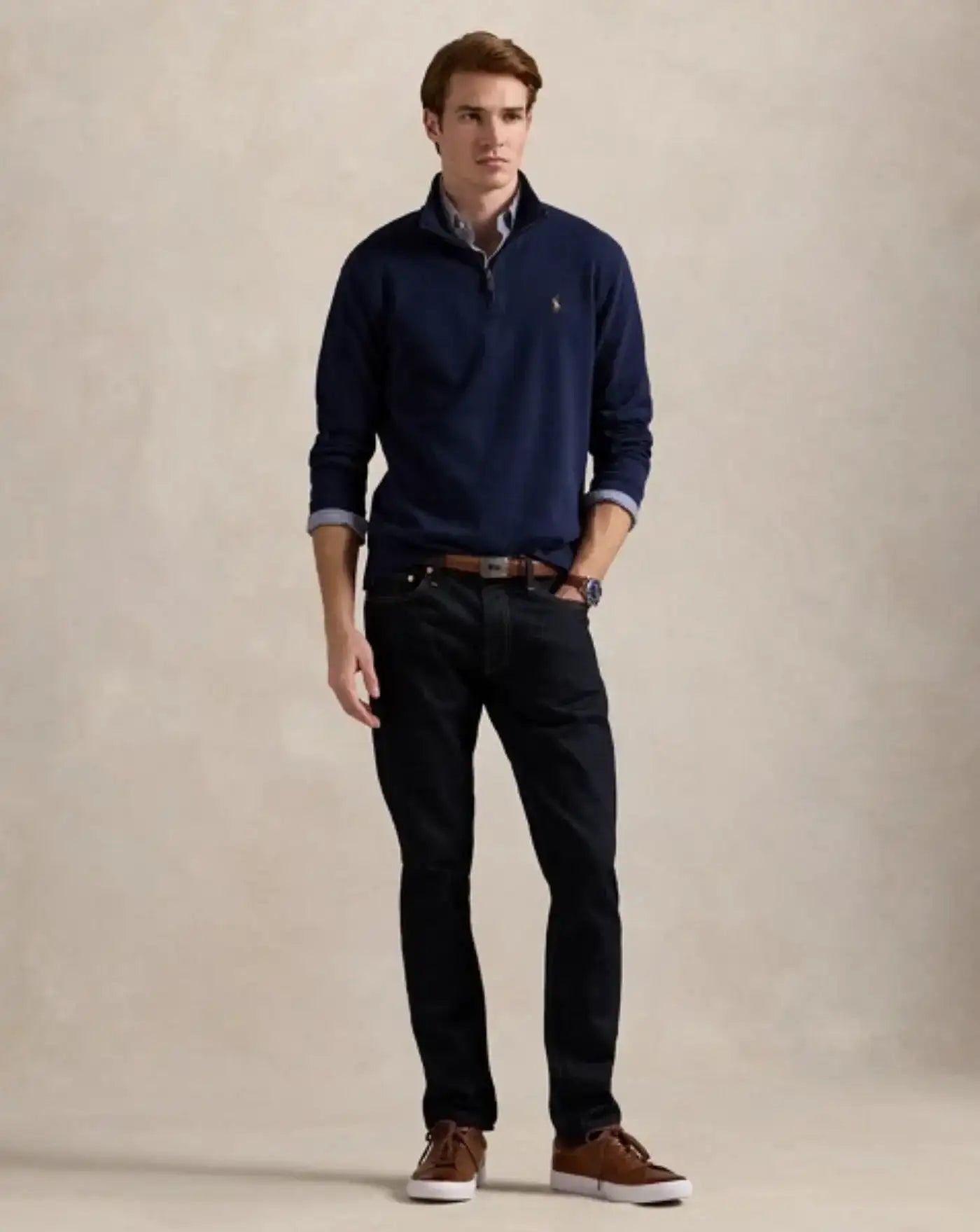 Jersey Polo Ralph Lauren Estate Rib 710671929029 CRUISE NAVY POLO RALPH LAUREN
